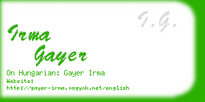 irma gayer business card